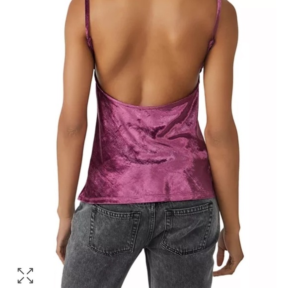 Free People All Night Velvet Tunic Camisole Top Fig Jam Purple Size Small NWT - Picture 3 of 7